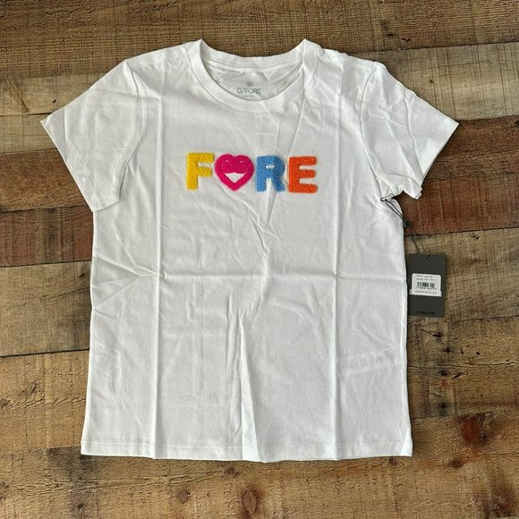 gfore Tops - G/fore G4 Womens Golf Top T-shirt Size S White Felt Logo Fore